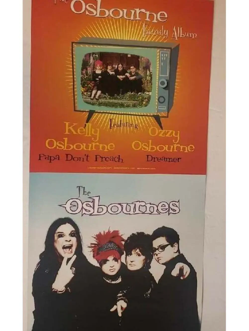 The Osbournes TV Promo Poster & Kelly 02 Ozzy Sharon Jack